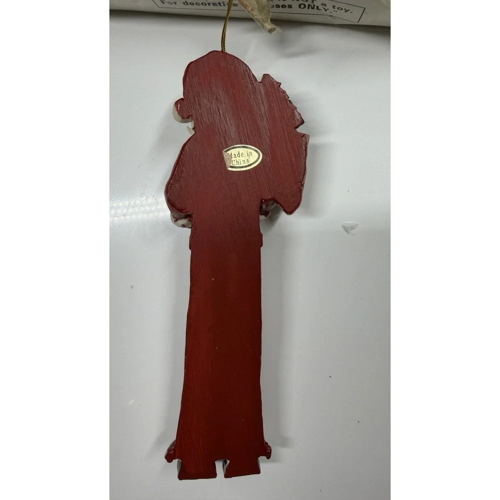 Vintage Resin 4 Skinny SANTA Christmas Ornaments